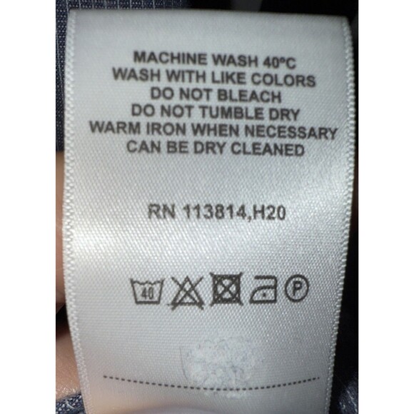 BIG & TALL Billy Reid Button Up Shirt XXL Cotton/Linen Slim Fit Grey Stripe GUC - Picture 7 of 13